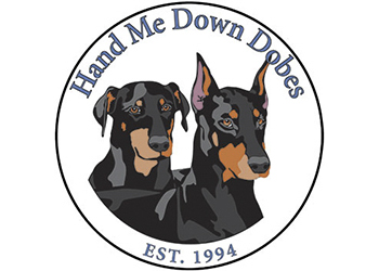 Logo for Hand Me Down Dobes developed by Westervelt Design