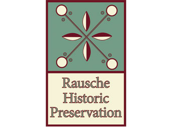 Logo for Rausche Historic Restoration developed by Westervelt Design
