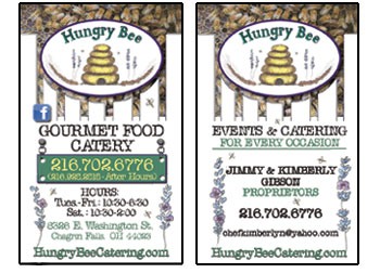 Business Cards for Hungry Bee developed by Westervelt Design