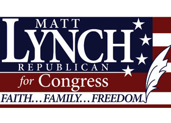 Political yard sign for Matt Lynch developed by Westervelt Design
