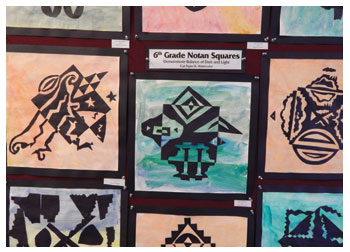 Notan Squares by students of Stacy Westervelt
