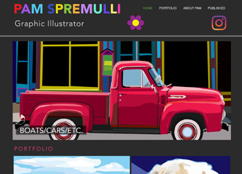 Website for Graphic Illustrator Pam Spremulli developed by Westervelt Design