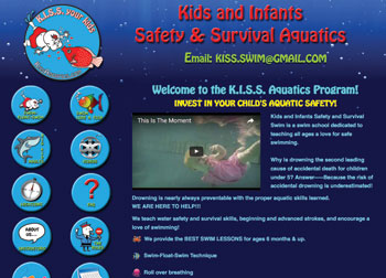 Website for KISS Aquatics developed by Westervelt Design