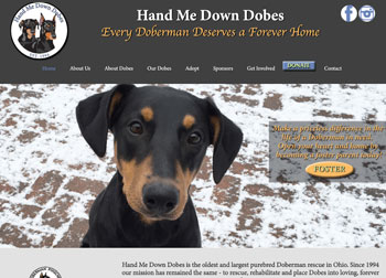 Website for Hand Me Down Dobes developed by Westervelt Design