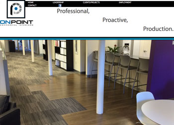 Website for OnPoint Commercial Interiors developed by Westervelt Design