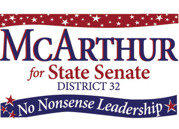 Political yard sign for Nancy McArthur developed by Westervelt Design