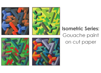 Goauche paintings on cut paper by Stacy Westervelt